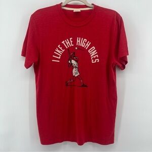 Homage A League of Their Own "I Like The High Ones" Red T Shirt Baseball Medium